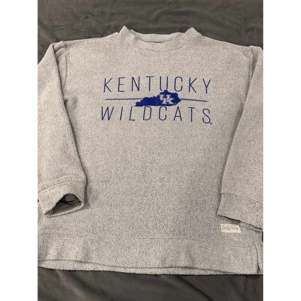 Three Square Kentucky Wildcats Comfy Terry Sweatshirt Gray Women Medium